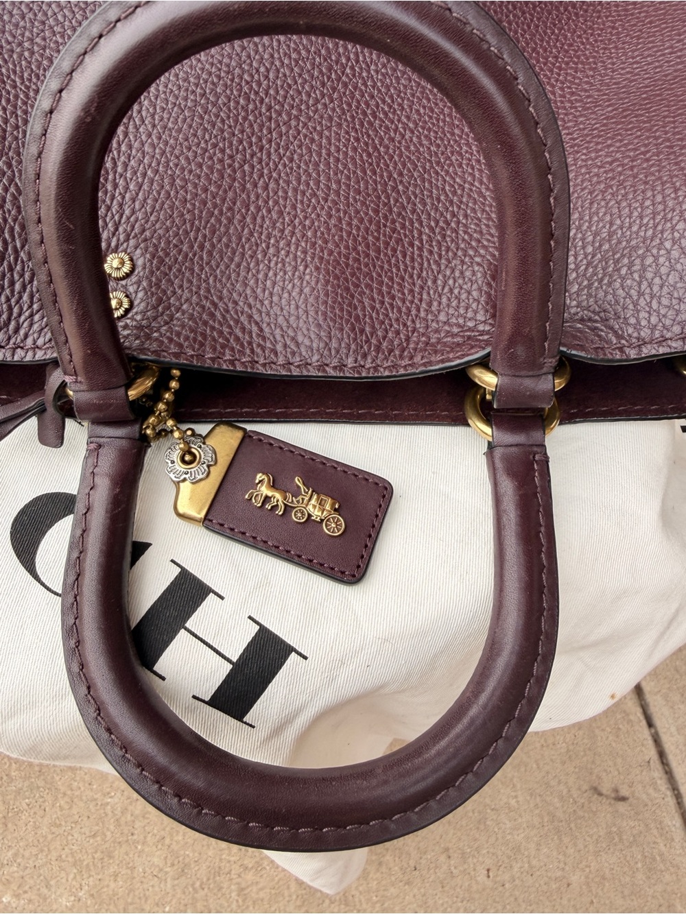 Coach 1941 Rogue with Tea Rose Rivets Oxblood Leather - Style #30456 - Picture 11 of 15